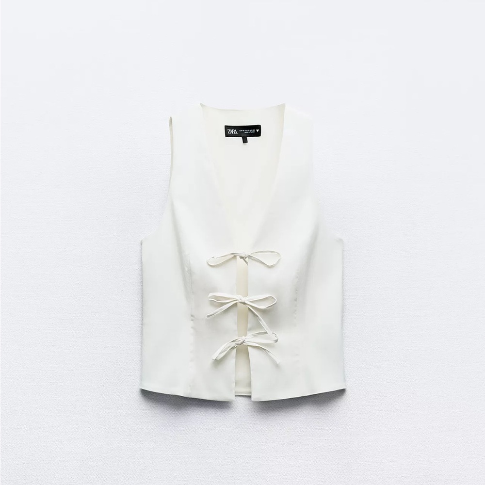 Zara Women's Elegant White Sleeveless Blouse -NWT, Never Worn